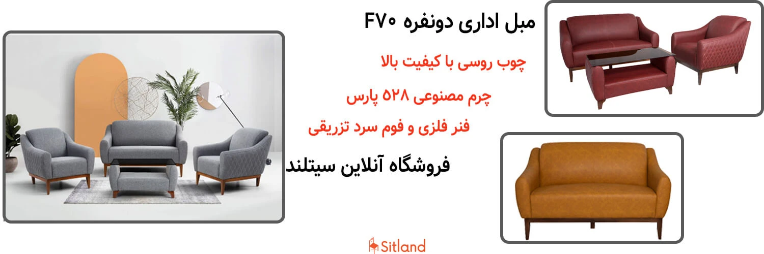 خرید مبل اداری دونفره F70 | گارانتی 3ساله در فروشگاه آنلاین سیتلند