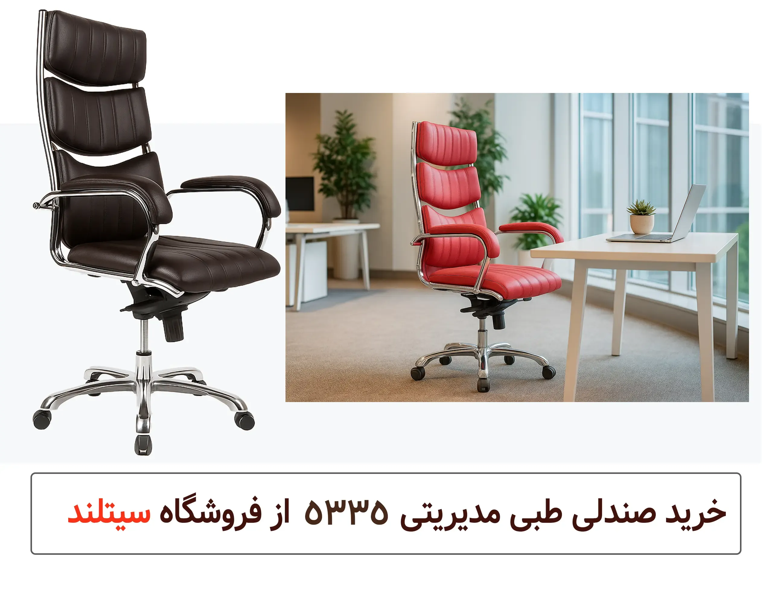 قیمت و خرید بهترین صندلی مدیریتی طبی مدل 5335 با تنظیمان کامل و طراحی شیک | گارانتی سیتلند