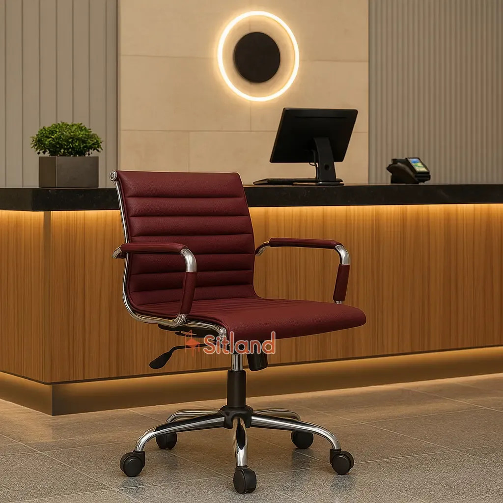 صندلی کامپیوتر 7210 | قابل سفارش با روکش پارچه یا چرم، با تنوع رنگی بالا | قابلیت تنظیم ارتفاع و زاویه | گارانتی 3ساله در سیتلند