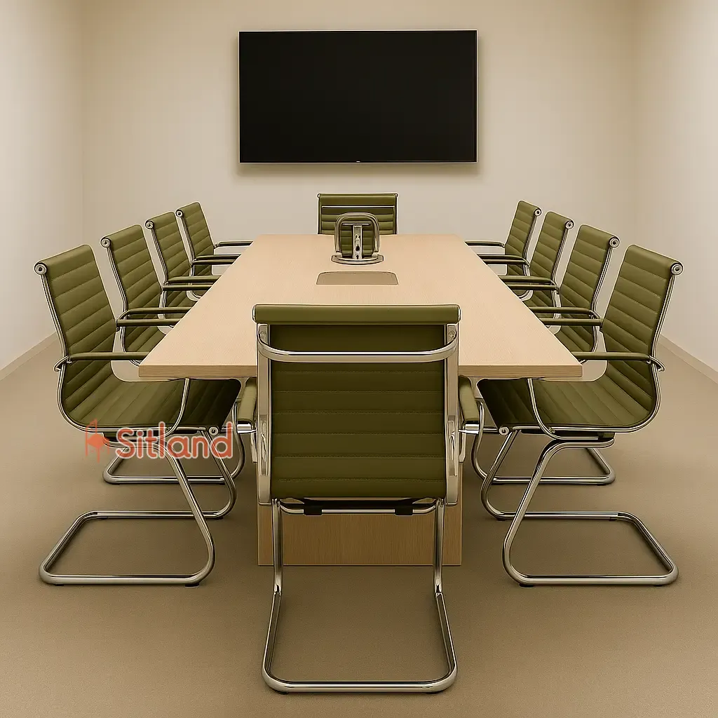 صندلی کنفرانس 7110 | بهترین صندلی انتظار با پشتی  کوتاه | قابل سفارش با روکش چرم یا پارچه و در رنگ‌های متنوع | گارانتی3ساله سیتلند