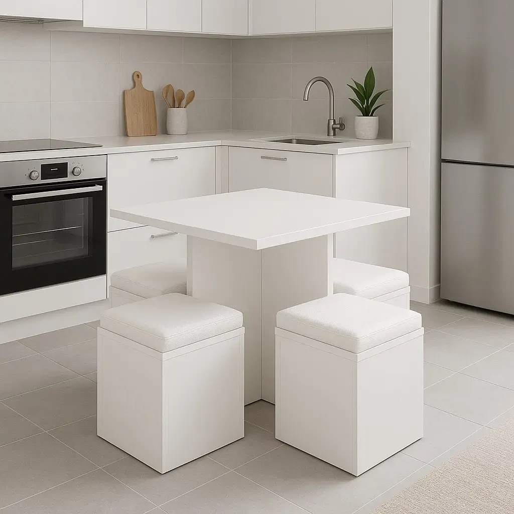 خرید میز ناهارخوری 4 نفره کمجا | بدنه MDF مرغوب با استحکام بالا | رویه چرم مصنوعی درجه ۱ | گارانتی و خرید از سیتلند