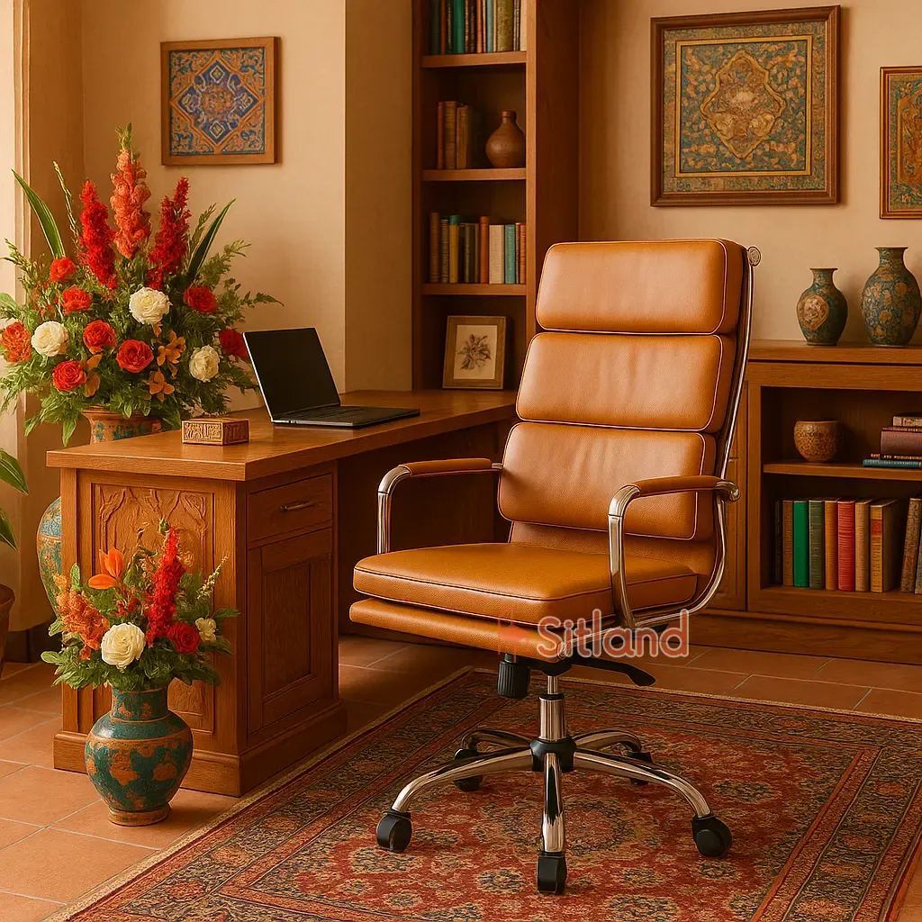 صندلی کامپیوتر طبی 7330 | صندلی چرخدار پشتی بلند با جک تنظیم ارتفاع و زاویه | قابل سفارس با پارچه و چرم با رنگ‌های متنوع | گارانتی3ساله در سیتلند