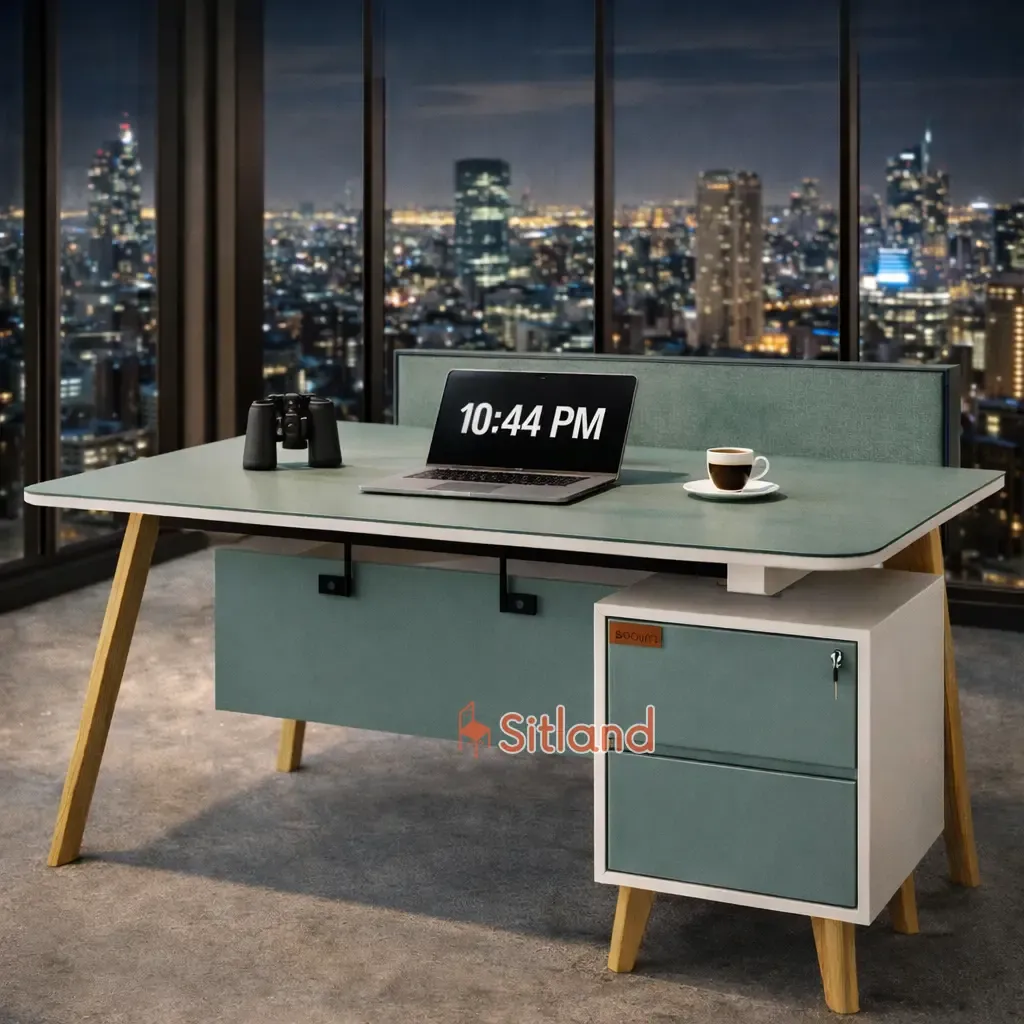 بهترین میز کامپیوترMDF و چوب راش | میز اداری دارای فایل و پنل | خرید قسطی | در دونوع MDF تیپ AوB | رنگ‌بندی متنوع | گارانتی 3ساله سیتلند