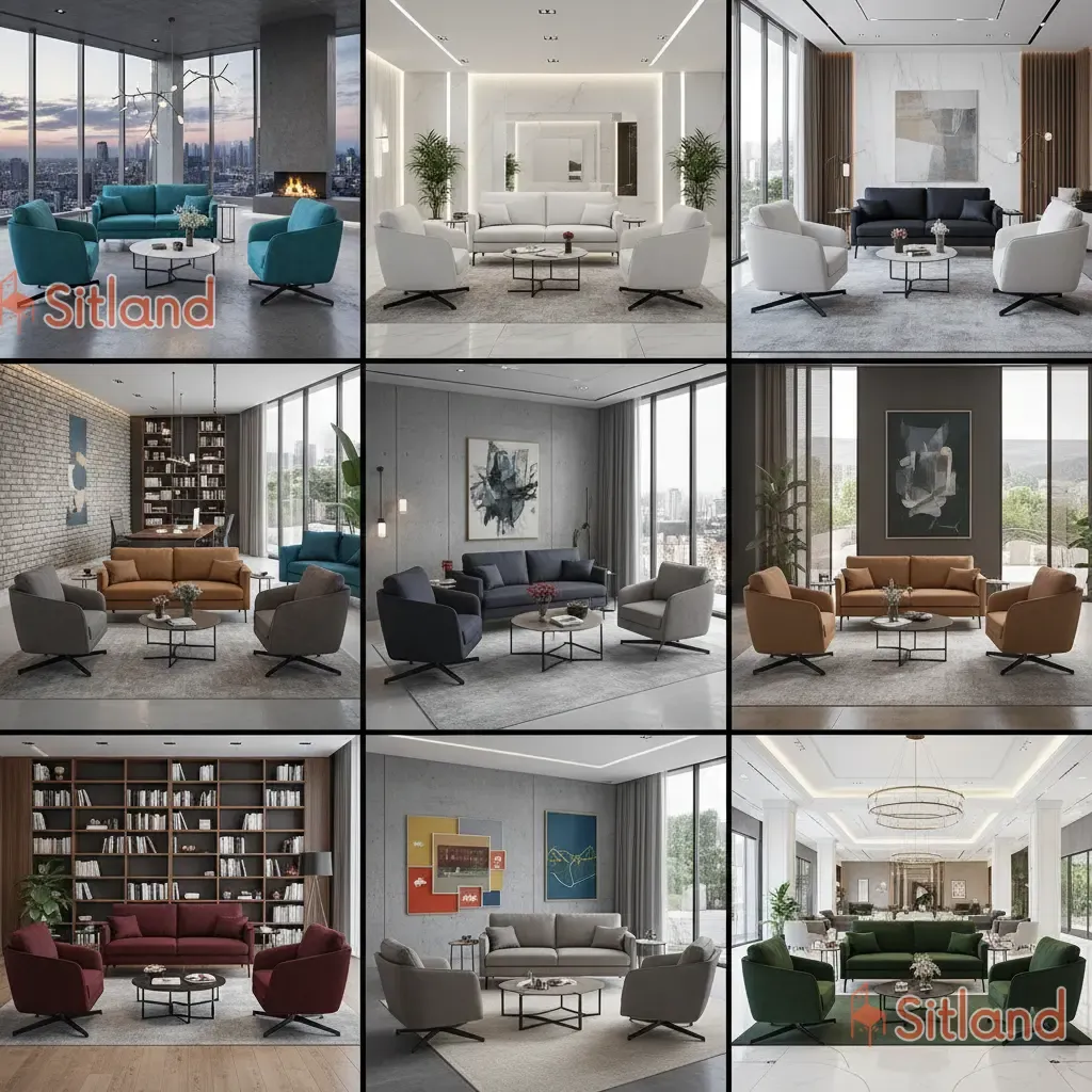 مبل چرمی | مبل پارچه ای | ست مبلمان با مبل چرخان | مبل دونفره با فریم فلزی | مبل  اداری | مبل مینیمال،قابل سفارشی‌سازی