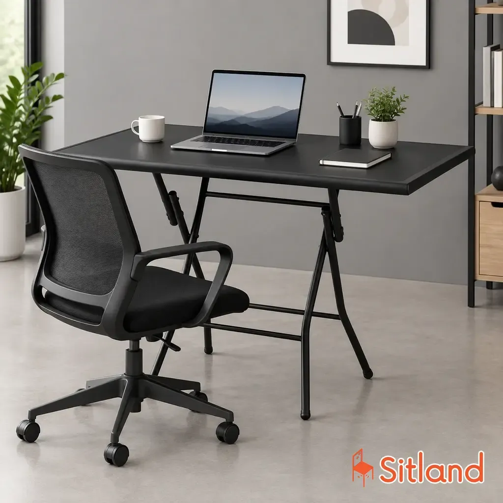 میز کار تاشو شیشه ای برای هوم آفیس و اتاق های کوچک