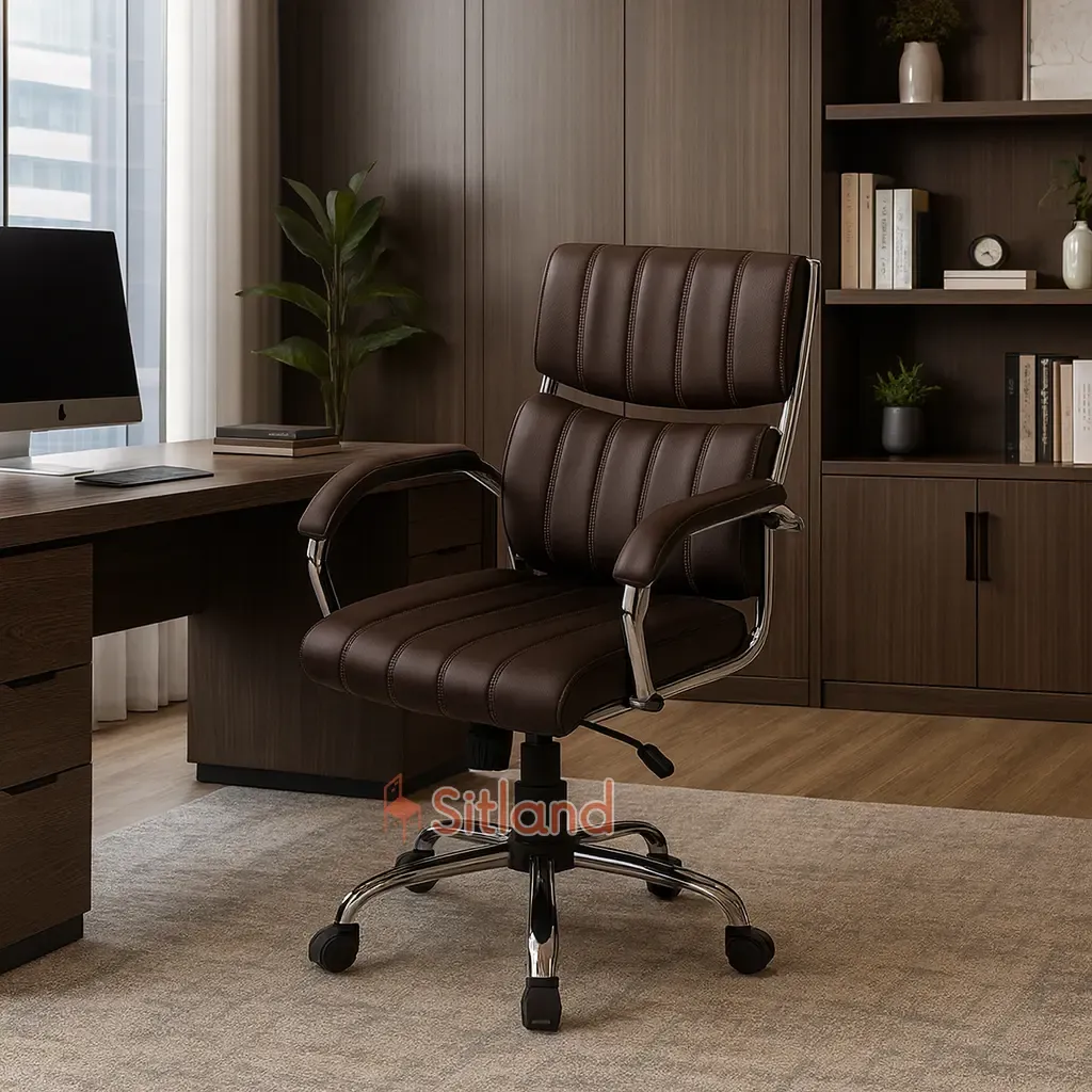 صندلی کامپیوتر 5235 | صندلی چرخدار با جک تنظیم ارتفاع | مکانیزم تنظیم زاویه سینکرون، قفل‌شونده در چند حالت | گارانتی3ساله سیتلند