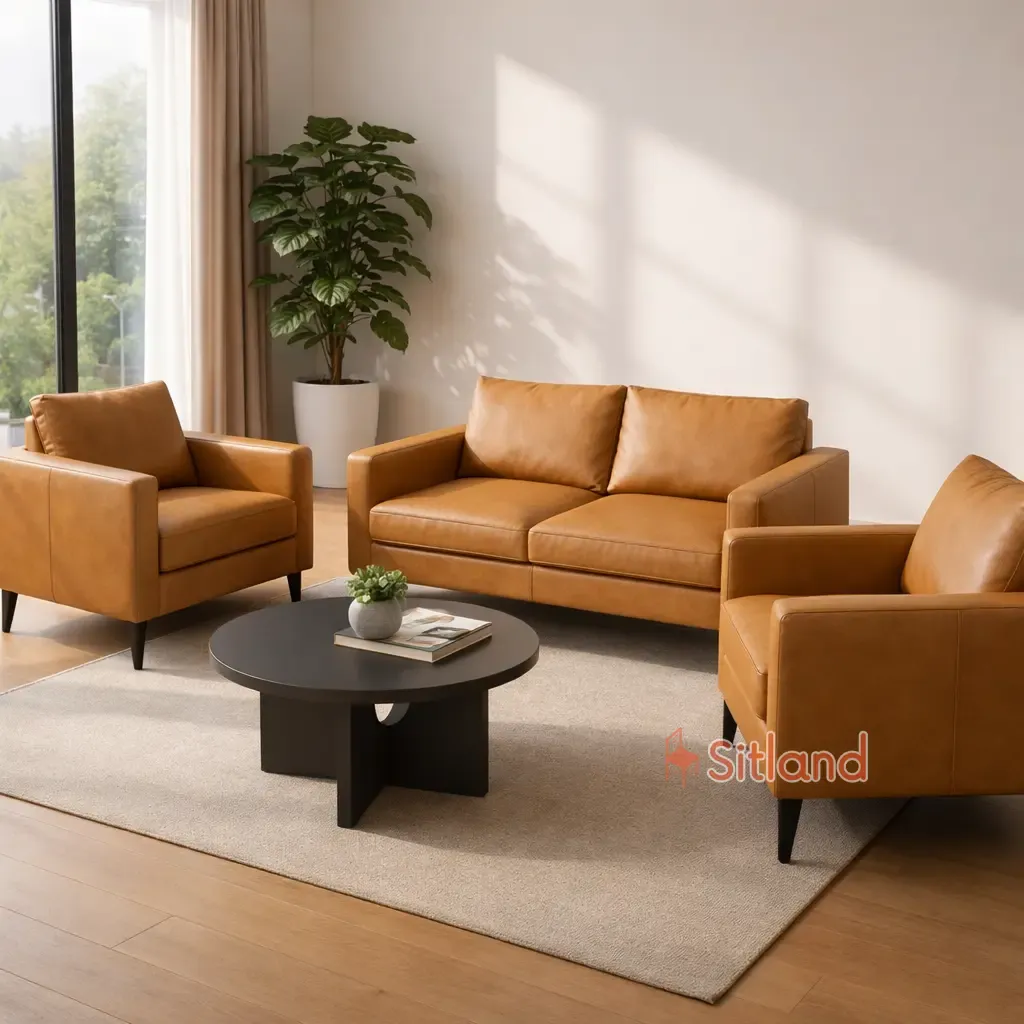 مبل دونفره چرمی | مبل دونفره پارچه ای | مبل دونفره عسلی رنگ | مبل قهوه ای | مبل دو نفره اداری | مبل دونفره مینیمال،قابل سفارشی‌سازی