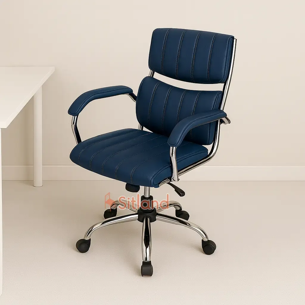 صندلی کامپیوتر 5235 | صندلی چرخدار با جک تنظیم ارتفاع | مکانیزم تنظیم زاویه سینکرون، قفل‌شونده در چند حالت | گارانتی3ساله سیتلند