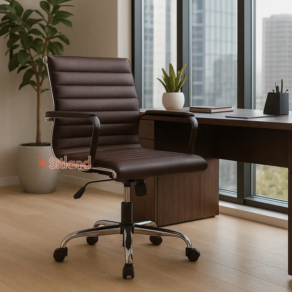 صندلی کامپیوتر 7210 | قابل سفارش با روکش پارچه یا چرم، با تنوع رنگی بالا | قابلیت تنظیم ارتفاع و زاویه | گارانتی 3ساله در سیتلند