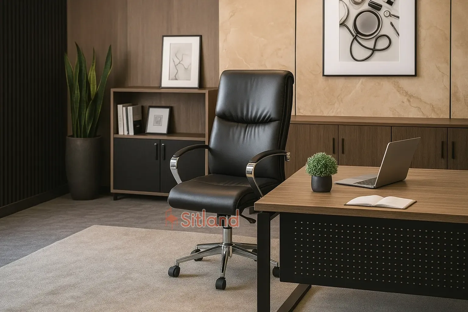 صندلی اداری چرخدار armonia4230 | دارای جک تنظیم ارتفاع | دارای گارانتی 36 ماهه | جنس پایه/جنس فریم پشتی: فلز | سیتلند