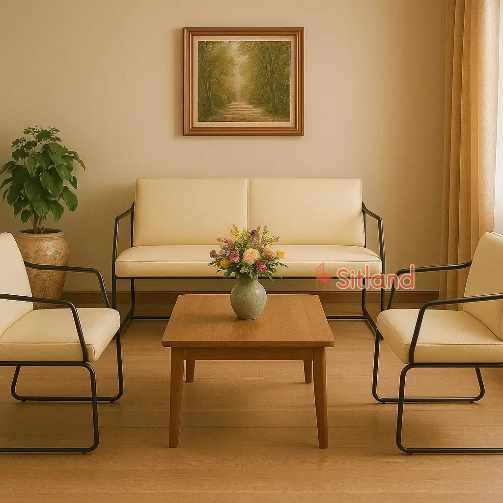 مبل مینیمال تک نفره سالید با فریم فلزی | قابل سفارش با روکش چرم یا مخمل در رنگبندی متنوع | با گارانتی3ساله در فروشگاه سیتلند