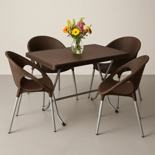 ست ۴ نفره میز تاشو و صندلی سارا | برند ناصرپلاستیک